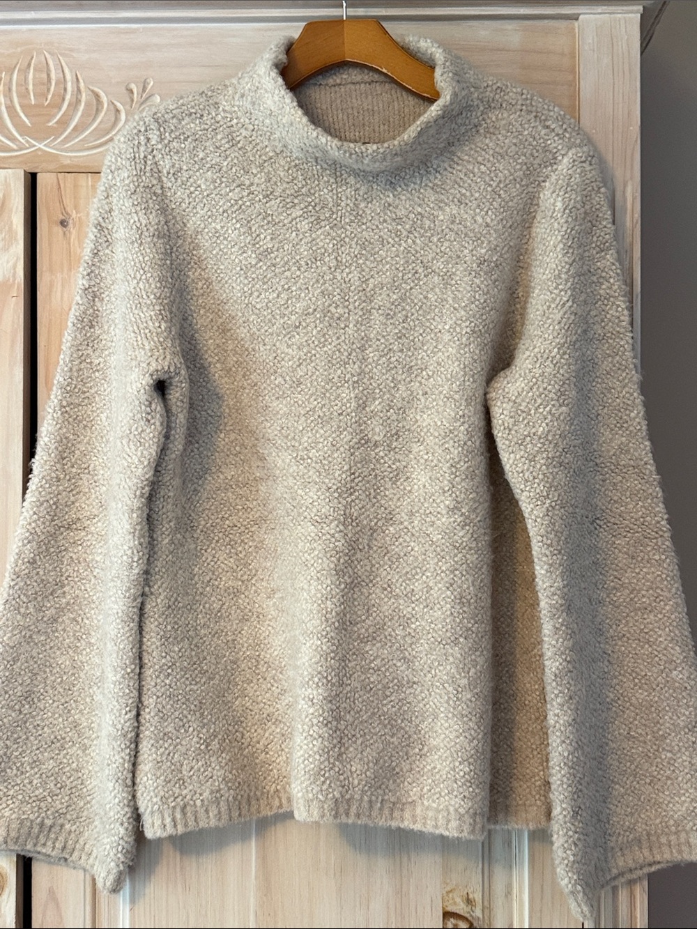 Cozy Cream Bouclé Mock Neck Sweater